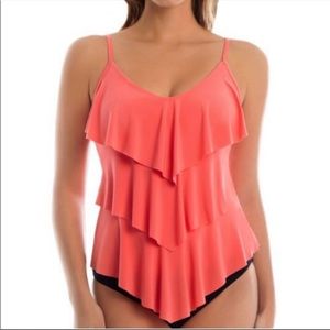 Miraclesuit size 18 gently used coral tankini top